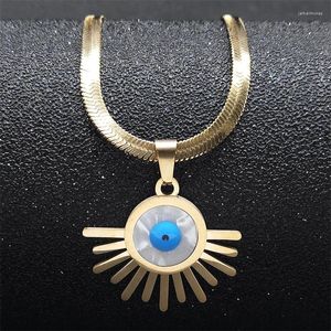 Pendant Necklaces Evil Blue Eye Turkish Eyes Vintage Necklace Choker For Women Gold Plated Lucky Aesthetic Jewelry Gift N3210S04