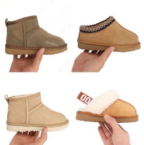 Kids Toddler uggskid Tasman II Slippers Tazz Baby Shoes Chestnut Fur Slides Sheepskin Shearling Classic Ultra Mini Boot Winter Mules ug YT2213