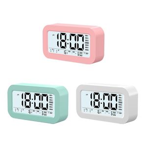 Relojes Accesorios Otro Despertador digital Espejo de mesa LCD con indicador de fecha y temperatura Alimentado por batería triple