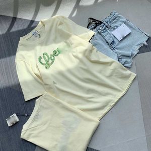 2023 New designer womens t shirt high-end Shirt Strict selection of high version loe limited cactus embroidery couple short-sleeved T-shirt loose