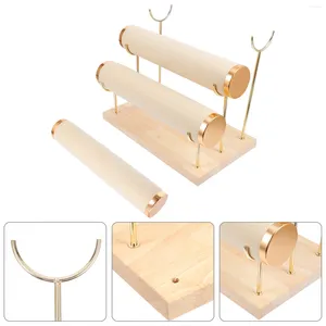 Jewelry Pouches Watch Stand Display Rack Mall Holder Portable Organizer PVC Wood Bracelet