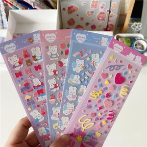 Present wrap koreansk söt tecknad björnband band idol kort klistermärken diy scrapbooking skräp journal dagbok po mobiltelefon dator klistergift presentgi