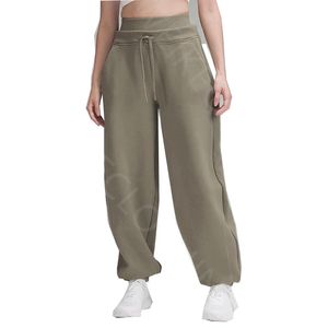 Lulus Plush Fleece Pantalon Femme Chandal Högkvalitativ kvinnor Chaude dubbelskikt i midja Hög midja borstad vindtätad avslappnad sportbyxor Girl Co Ords