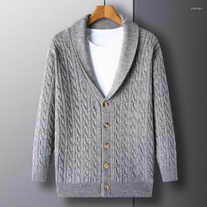 Męskie swetry 2023 Spring i jesienne spersonalizowane żakardowe dzianinowe swetra koreańskie swobodne polo Sweter Fashion Fashion