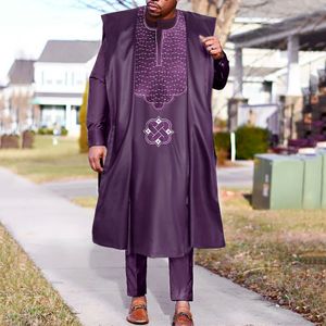 Roupas étnicas H D Africano Tradicional vestir roupas formais Bazin Riche Dashiki Roupfits Camisa Pants Robe Suit African Roupos para homens 230408
