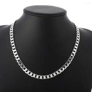 Catene Collana in argento sterling 925 Gioielli di alta qualità per donna Uomo 40-60 cm 8 mm Catena solida Moda Matrimonio Regali di Natale