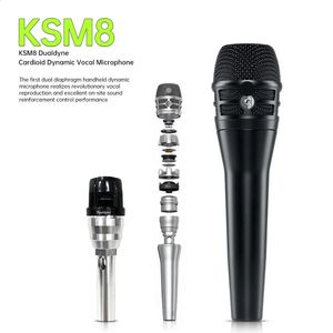 Микрофоны Профессиональный ручной микрофон Сверхвысококлассный проводной микрофон KSM8 с двойной диафрагмой, высококачественный стереостудийный микрофон 231109
