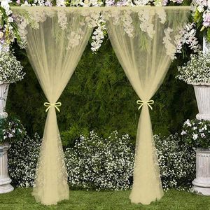 Decorazione per feste 1.5x3m Wedding Arch Drape Bride Decor Organda Tulle Cancello Cancello Rustico Evento rustico