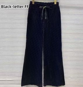 Fashion Clothing women pants Spring summer Denim Pant Casual letters Trousers S-L L9871