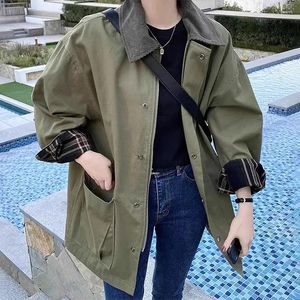 Women's Jackets Clothland Women Stylish Trench Coat Zipper Long Sleeve Pocket Army Green Outwear Causal Jacket Tops Mujer CA823