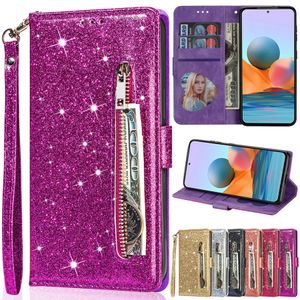 Glitter Flip Leather Weather Wallet Bag Case for Xiaomi Redmi 12C 10C 9A 9C 9T Note 12S 12S 11S 11 PRO 10 Pro 9 8 7 Poco X5 Pro 11t 12T Card Slots Cover Kickstand Shell