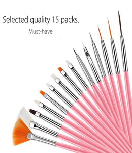 Nail Art Pen 15pcsset Kit Suit Package Point Drill Painted brush Pull Oblique Suitable For Professional Use or At Home DIY Gel Na7412161