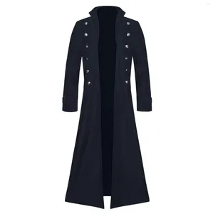 Jaquetas masculinas inverno grosso outwear masculino casaco quente jaqueta vintage médio longo moda uniforme casaco steampunk 2023 roupas