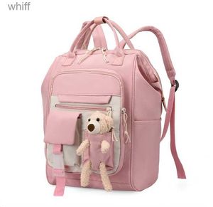 Diaper Bags Maternity Packages Baby Diaper Bag Cartoon Bear Solid Pattern Mummy Bag Diaper Nappy Maternity Bag for Baby Strollers BagsL231110