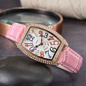 Наручные часы Franck для женщин 2023 Женские часы Три иглы Кварцевые часы Лучший люксовый бренд с бриллиантами дизайнерские часы Кожаный ремешок Мода Подарок к празднику FM
