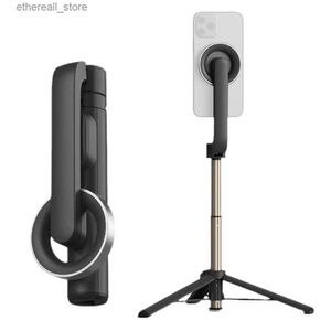 Selfie Monopods Telefone Móvel Selfie Stick Sucção Magnética Suporte de Transmissão ao Vivo Câmera Bluetooth Selfie Stick Tripé Rod Tiro Vertical Q231110