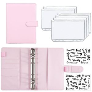 Notepads A6 PU Leather Budget Binding Notebook Cash Envelope System Set with Pockets for Saving Billing Organizers 230408