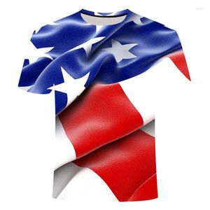 Men's T-skjortor 3D American Flag Shirt Män/kvinnor Rund hals Kort ärm tees toppar mode uk print t-shirt hip hop rolig tshirt 2xs-4xl