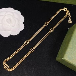 Brand Luxury Double Diamond Necklace Fashion Charming Women 18k Gold Necklace High Quality Titanium Steel Designer Necklace Jewelry