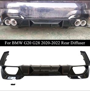 Car Rear Bumper Lip Trunk Spoiler With Light for BMW 3 Series G20 G28 2020-2022 Rear Diffuser