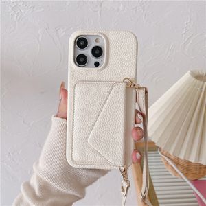 Necklace Envelope Vogue Phone Case for iPhone 14 13 12 11 Pro Max Samsung Galaxy S23 Ultra S22 Plus A54 5G Adjustable Lanyard Card Slot Lychee Grain Leather Wallet Shell