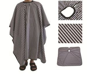 Black White Stripes Hairdresser Apron Haircut Cape Party Supplies Polyester Pongee Hair Salon Shop Barber Capes Aprons Hairdresser8316423