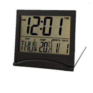 Wall Clocks 10pcs Folding Desktop Perpetual Calendar Electronic Clock Ultra Thin Travel Belt Date Temperature Alarm Printable Mt-033