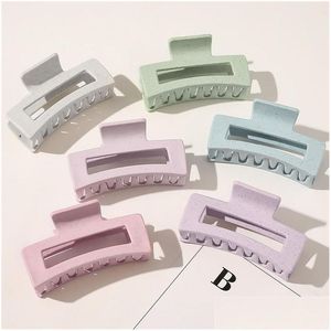 Hair Clips Barrettes New Simple Women Large Geometric Hairpin Crab Solid Color Claw For Accessories 10 W2 Drop Delivery Je Dhgarden Dhy2B