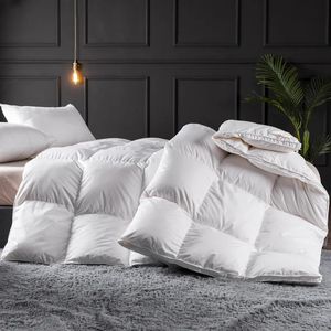 Conjuntos de cama Luxo Cama Consolador Duveta Inserção Branco Ganso Down All Season Calor Quilted Consolador Cobertor Twin Full Queen Size 231110