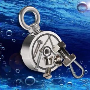 Freeshipping Strong Neodymum Magnet Podwójne wyszukiwanie magnetyczne hak magnetyczny D48 - D74*28 mm Super Power Salvage Fishing Magnetyczne Stell Cup hol tdre