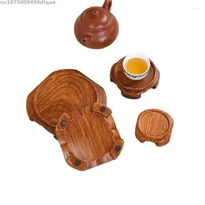 Decorative Plates Natural Solid Wood Crafts Vases Flower Pots Bonsai Table Racks Trays Teapots Coffee Cups High-end Retro Wooden Display