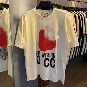 2023 New designer womens t shirt high-end Shirt Differentiate Market High Edition Strawberry Sleeve T-shirt Personalized Loose Casual Top