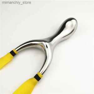 Hunting Slingshots Stainss Titanium Steel Metal Slingshot Sling Shot Marb Outdoor Hunting Accessories with Powerful Rubber Band Q231110