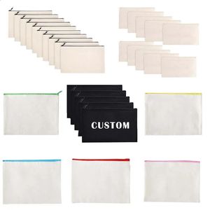 Cosmetic Bags Cases 10PCS Blank Canvas Cosmetic Pouch Custom DIY Craft Hand-painting Canvas Pencil Case Personalize Make Up Bag Pouch Pencil Bag 231109