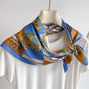 Scarves 70x70cm Silk Scarf Women Fashion Shawl Travel Wraps Neckerchief Ladies Hijab Tie Bag Decorative Headband Bandana Poncho