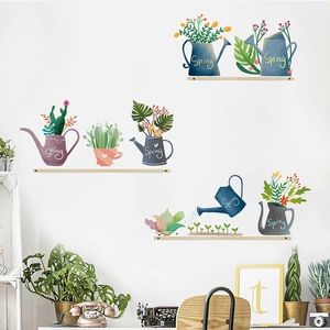 Wall Stickers Creative plant water basin printing sticker for living room sofa/TV background decoration wall sticker 230410