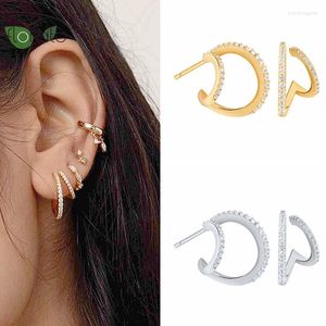 Ohrstecker 925 Sterling Silber Nadel Unregelmäßige Linie Mode Premium Gold Für Frauen Party Luxus Schmuck Geschenk