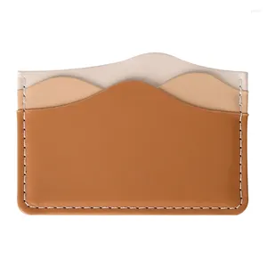 Korthållare Ready-Lock Holder Dark Contraster Color Yunshan High Looking Light Brown Pu Leather and Thin Multiple SL