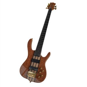 5 strängar 24 FRETS Electric Bass Guitar med quiltad Maple Veneer Erbjudande logotyp/färganpassning