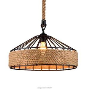 Lampa obejmuje odcienie Retro Industrial Iron Vintage Loft żyrandol Lampa wisząca lampa linowa Lampa sufitowa Lampa sufitowa Rustykalny konop