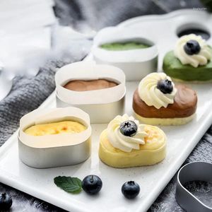 Moldes de cozimento 10 pcs molde mini alumínio oval forma de ovo mousse queijo bolo anéis meio cozidos moldes pão acessórios de cozinha