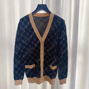 Women Cardigan Sweater Designer Letter Print Sticking Sweaters Fashion V-Neck Långärmning Knitkläder SML