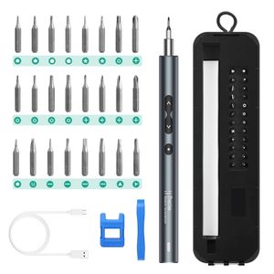 Skruvmejslar Oria Electric Screwdriver Upgrade 28 I 1 Precision Electric Screwdriver Kit Portable Magnetic Repair Tool Kit med 3 LED -lampor 230410