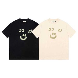 Designer new women t shirt Shirt 2023 Smiling Face Slogan Couple Summer Channel Restricted Item Loose Sleeve
