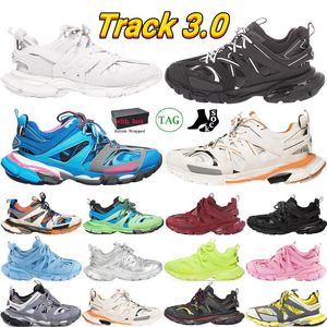 Дизайнерский трек 3.0 кроссовки бегунов рунисные туфли треки 3 для мужчин Женщины Тройная белая черная Tess. Gomma кожаная сетчатая сетка нейлоновая платформа спортивных тренеров
