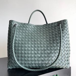 Designer-Einkaufstasche, 42 cm, Luxus-Einkaufstasche, 10A, hochwertiges Intrecciato-Lammleder, Henkeltasche, Strickleder-Umhängetasche, groß, Andiamo 743575, mit Box B04V