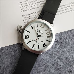 U duże zegarki na nadgarstek łodzi 2023 Trzy ściegi białe obudowy męskie zegarek sportowy klasyczne zegarki 50 mm kwarcowe