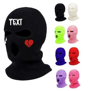 Beanie / Skull Caps Personalizado Texto Bordado Full Face Capa Máscara Chapéu Balaclava Exército CS Windproof Malha Inverno Quente Unisex Gota 231109