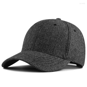 Caps de bola de inverno Papai quente chapéus de feltro de cabeça grande homem de lã macho plus size beisebol 56-60cm 61-68cm
