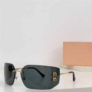 Ny modebanan solglasögon 54y metallram Rimless Curved Lenses Contemporary Design Style Ultra-Light Outdoor UV400 Protection Eyewear